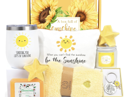 Get Well Soon Gift Baskets for Women, 9pcs Care Package for Women, After Surgery Recovery Gifts, Feel Better Set Thinking Of You - Sending You Hug Sunshine Box for Sick Friend